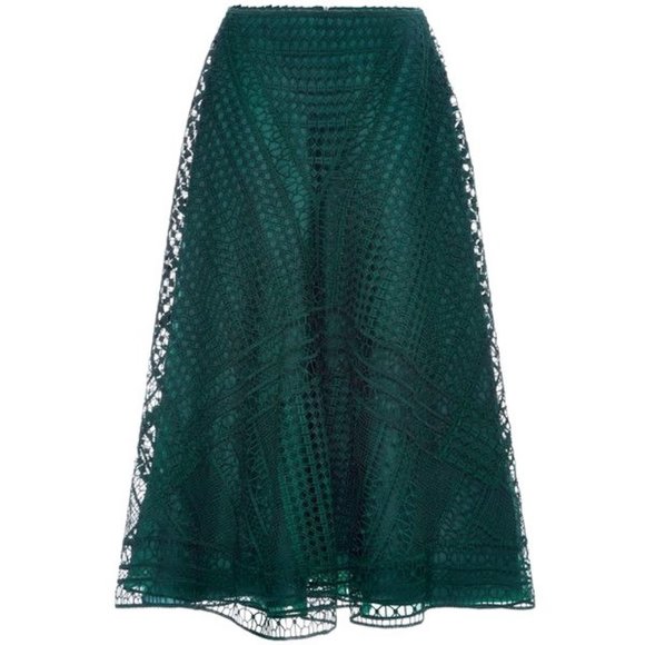 Costarellos Emerald Lace Full Circle Skirt Wear All Holidays!๐ ๐ ๐ NWT - Picture 1 of 16